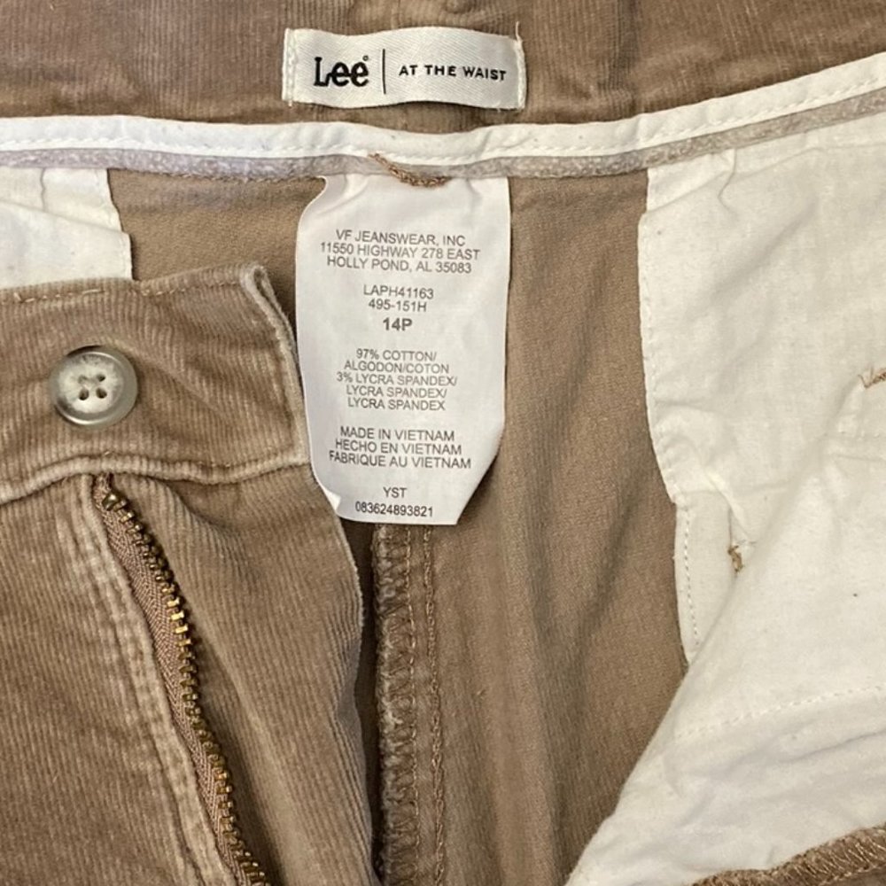 Women's size 14P,  Lee Tan Corduroy Pants